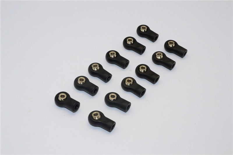 Nylon Ball Links With 6.8X3X7mm Balls (13mm Long) For 1/10 Scale 4mm Clockwise And Anticlockwise Turnbuckle - 12Pcs Set Black