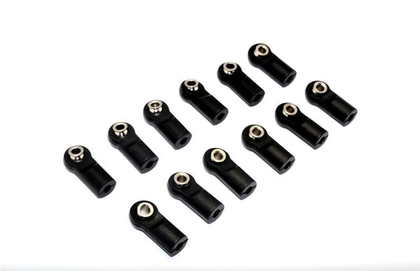 Nylon Ball Links With 5.8X3X7mm Balls (16.5mm Long) For 1/10 Scale 4mm Clockwise And Anticlockwise Turnbuckles - 12Pcs Set Black
