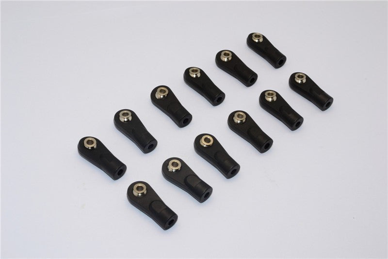 Nylon Ball Links With 6.8X3X7mm Balls (19mm Long) For 1/10 Scale 4mm Clockwise And Anticlockwise Turnbuckle - 12Pcs Set Black
