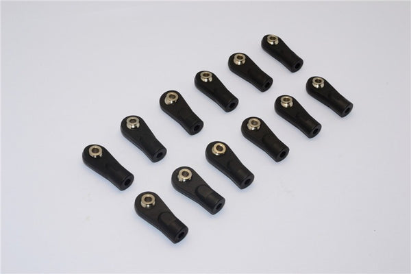 Nylon Ball Links With 6.8X3X7mm Balls (19mm Long) For 1/10 Scale 4mm Clockwise And Anticlockwise Turnbuckle - 12Pcs Set Black