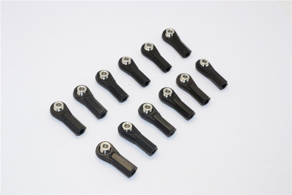 Nylon Ball Links With 6.8X3X7.4mm Balls (20mm Long) For 1/10 Scale 4mm Clockwise And Anticlockwise Turnbuckle - 12Pcs Set Black