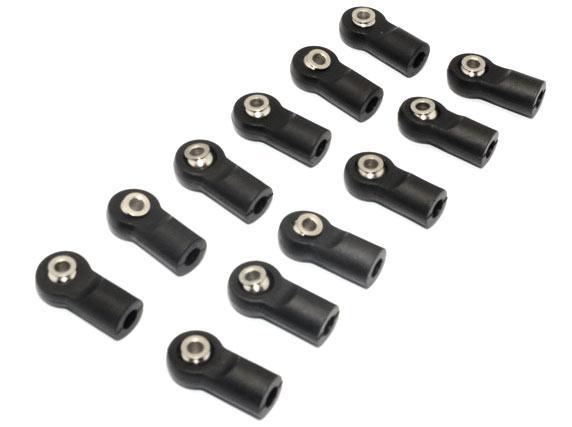 Nylon Ball Links With 6.8X3X7Mm Balls (16.5mm Long) For 1/10-1/18 Scale 5mm Clockwise And Anticlockwise Turnbuckles - 12Pc Set Black