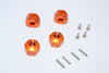 HPI Bullet 3.0 Nitro & Bullet Flux Aluminum Hex Adapter 12mm Diameter With 9mm Thickness For GPM Optional EXO Wheels EX0503FR & EX1003FR - 4Pcs Set Orange