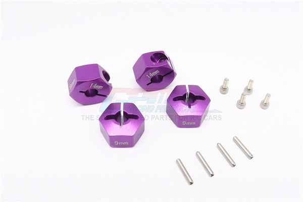 HPI Bullet 3.0 Nitro & Bullet Flux Aluminum Hex Adapter 14mm Diameter With 9mm Thickness - 4 Pcs Set Pink