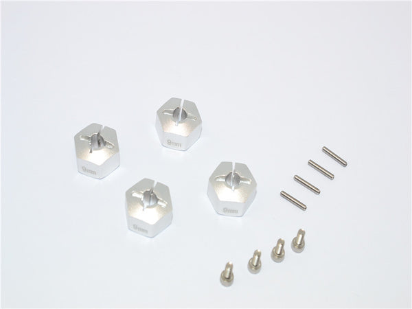Aluminum Hex Adapter 14mm Diameter With 9mm Thickness For Original Bullet 3.0 Wheels - 4Pcs Set Silver