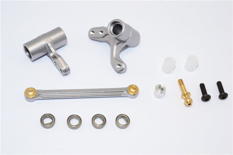 HPI Bullet 3.0 Nitro Aluminum Steering Assembly With Bearings - 3Pcs Set Gray Silver