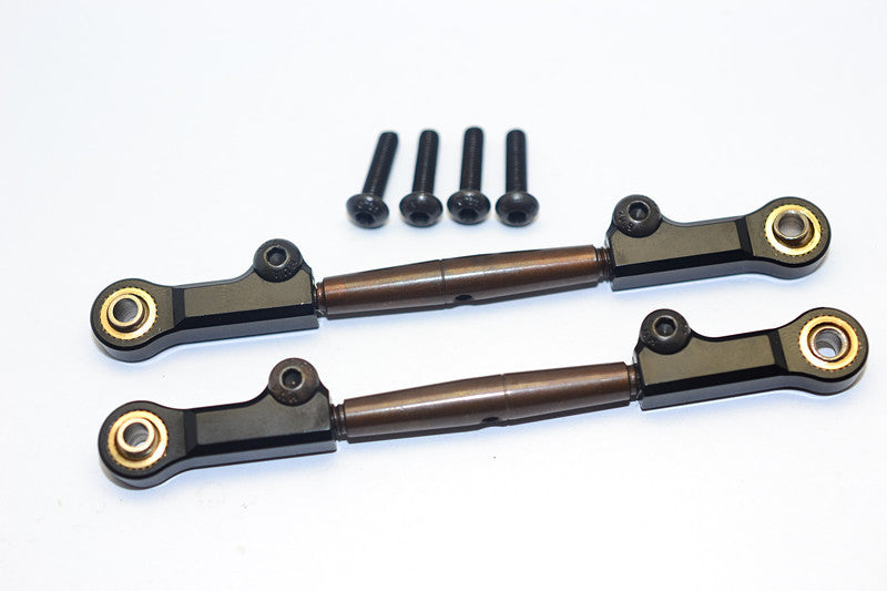 HPI Bullet Nitro 3.0 Spring Steel Front Adjustable Tie Rod With Aluminum Ends (4mm Anti Cross-Thread, To Extend 73mm-80mm) - 1Pr Set Black
