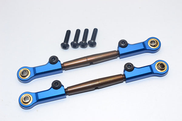 HPI Bullet Nitro 3.0 Spring Steel Front Adjustable Tie Rod With Aluminum Ends (4mm Anti Cross-Thread, To Extend 73mm-80mm) - 1Pr Set Blue