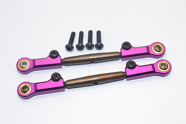 HPI Bullet Nitro 3.0 Spring Steel Front Adjustable Tie Rod With Aluminum Ends (4mm Anti Cross-Thread, To Extend 73mm-80mm) - 1Pr Set Purple