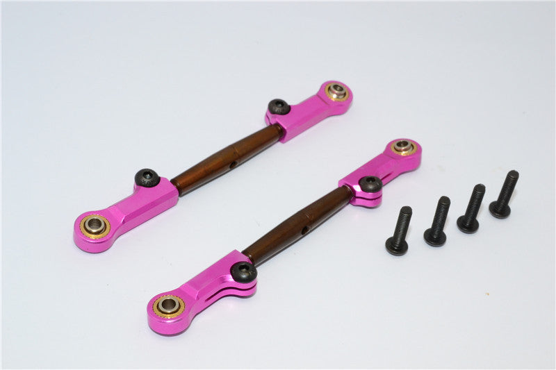 HPI Bullet 3.0 Nitro Spring Steel Rear Adjustable Tie Rod With Aluminum Ends (4mm Anti Cross-Thread, To Extend 78mm-85mm) - 1Pr Set Pink