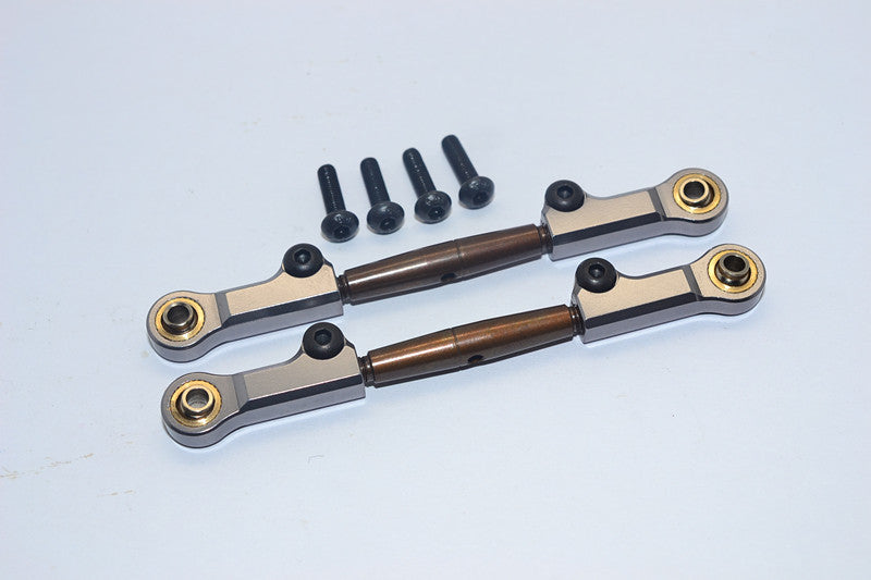 HPI Bullet Nitro 3.0 Spring Steel Rear Adjustable Tie Rod With Aluminum Ends (4mm Anti Cross-Thread, To Extend 78mm-85mm) - 1Pr Set Gray Silver