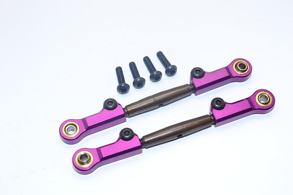 HPI Bullet Nitro 3.0 Spring Steel Rear Adjustable Tie Rod With Aluminum Ends (4mm Anti Cross-Thread, To Extend 78mm-85mm) - 1Pr Set Purple