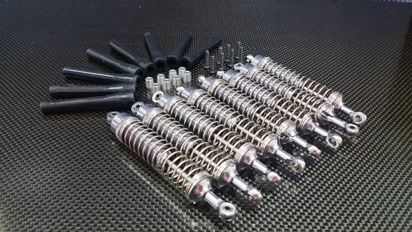 HPI Bullet 3.0 Nitro & Bullet Flux Aluminum Front/Rear Adjustable Spring Damper With 3.5mm Thick Steel Shaft - 4Prs Set Gray Silver