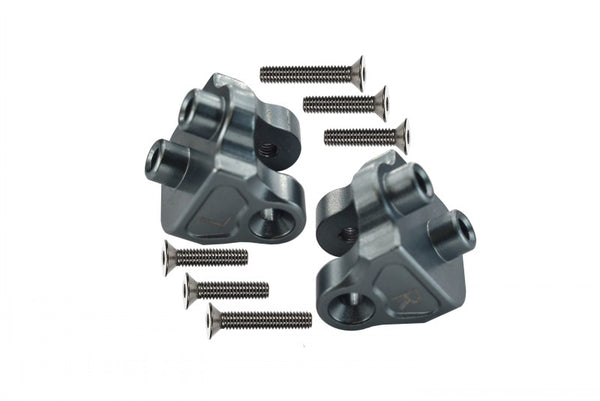 Losi 1:10 Baja Rey / Rock Rey / Hammer Rey U4 Aluminum Rear Upper Axle Mount Set For Suspension Links - 1Pr Set Gray Silver