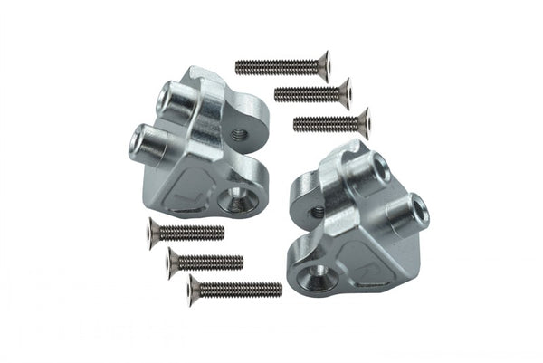 Losi 1:10 Baja Rey / Rock Rey / Hammer Rey U4 Aluminum Rear Upper Axle Mount Set For Suspension Links - 1Pr Set Silver