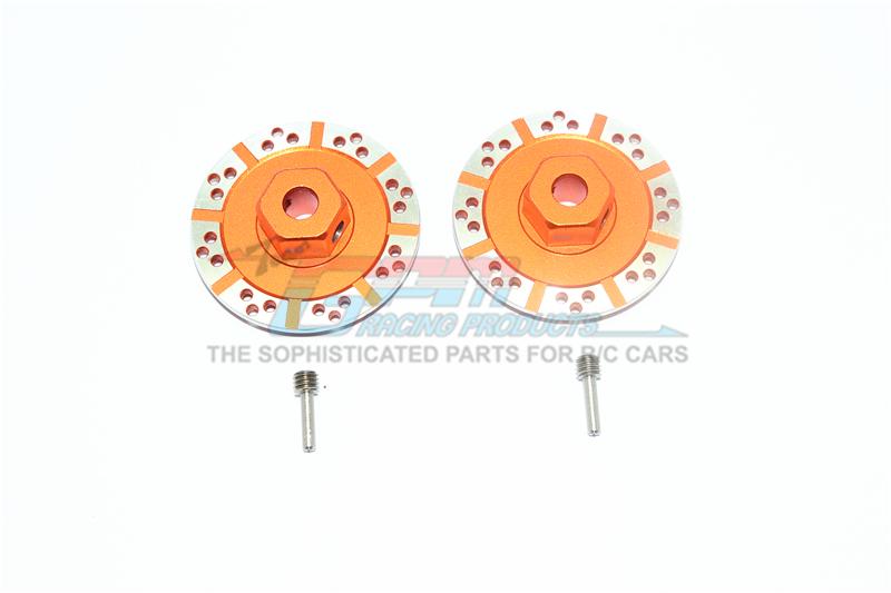 Losi 1/10 Baja Rey 4WD Desert Truck (LOS03008) Aluminum +1.5mm Hex With Brake Disk With Silver Lining - 1Pr Set Orange