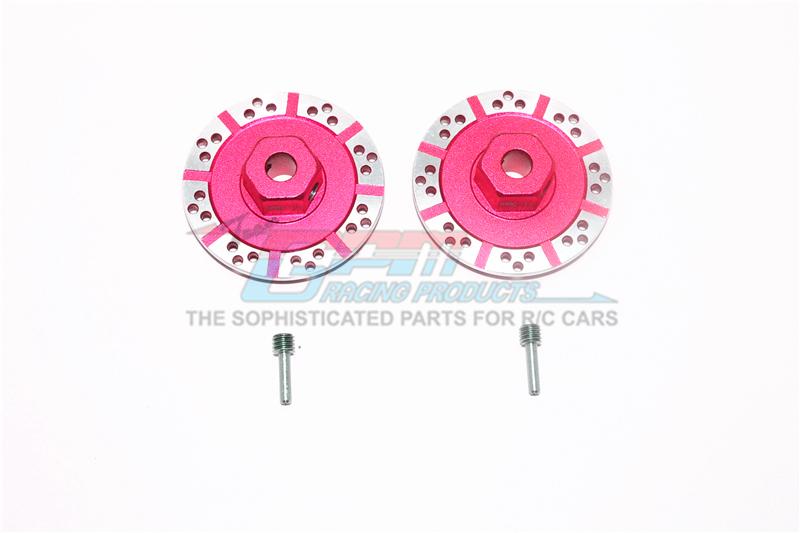 Losi 1/10 Baja Rey 4WD Desert Truck (LOS03008) Aluminum +1.5mm Hex With Brake Disk With Silver Lining - 1Pr Set Red