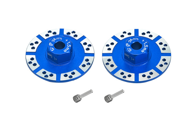 Aluminum 7075 +1.5mm Hex With Brake Disk With Silver Lining For Losi 1:10 BAJA REY-LOS03008 / ROCK REY-LOS03009 /  BAJA REY 2.0-LOS03046 Upgrades - Blue