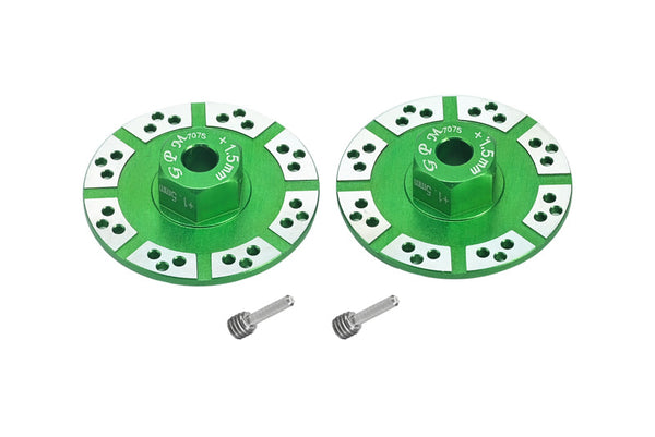 Aluminum 7075 +1.5mm Hex With Brake Disk With Silver Lining For Losi 1:10 BAJA REY-LOS03008 / ROCK REY-LOS03009 /  BAJA REY 2.0-LOS03046 Upgrades - Green