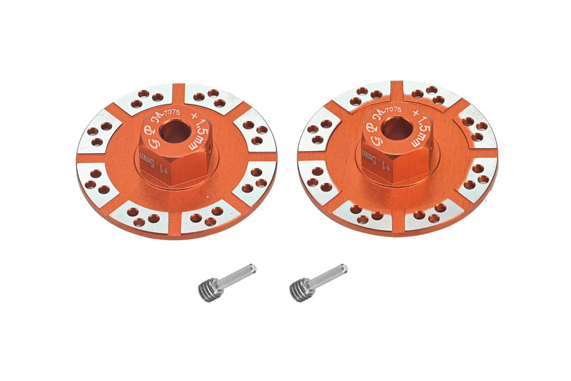 Aluminum 7075 +1.5mm Hex With Brake Disk With Silver Lining For Losi 1:10 BAJA REY-LOS03008 / ROCK REY-LOS03009 /  BAJA REY 2.0-LOS03046 Upgrades - Orange