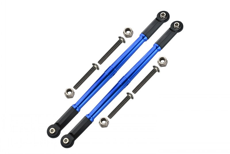 Losi 1:10 Baja Rey / Rock Rey Aluminum Adjustable Rear Upper Chassis Link Tie Rods - 1Pr Set Blue