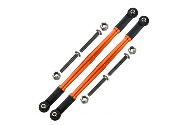 Losi 1:10 Baja Rey / Rock Rey Aluminum Adjustable Rear Upper Chassis Link Tie Rods - 1Pr Set Orange