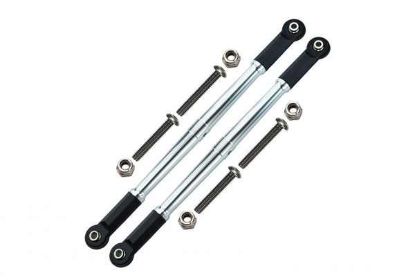 Losi 1:10 Baja Rey / Rock Rey Aluminum Adjustable Rear Upper Chassis Link Tie Rods - 1Pr Set Silver