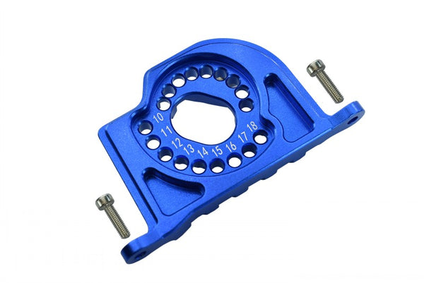 Losi 1:10 Baja Rey / Rock Rey Aluminum Motor Mount Plate With Heat Sink Fins - 1Pc Set Blue