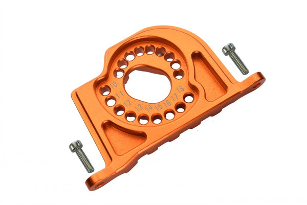 Losi 1:10 Baja Rey / Rock Rey Aluminum Motor Mount Plate With Heat Sink Fins - 1Pc Set Orange