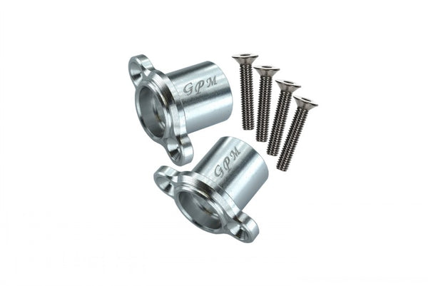 Losi 1:10 Baja Rey / Rock Rey / Hammer Rey U4 Aluminum Rear Axle Adapters - 1Pr Set Silver