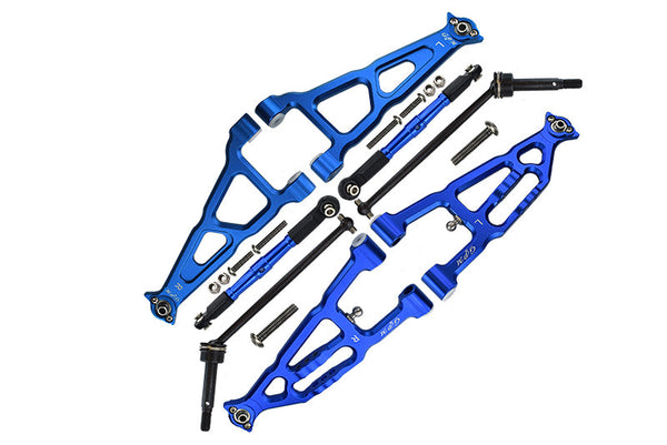 Losi 1/10 Baja Rey 4WD Desert Truck LOS03008 Aluminum Upgrade Combo Set B (Front & Lower Upper Suspension Arms + Front Turnbuckle + Front CVD Shaft) - Blue