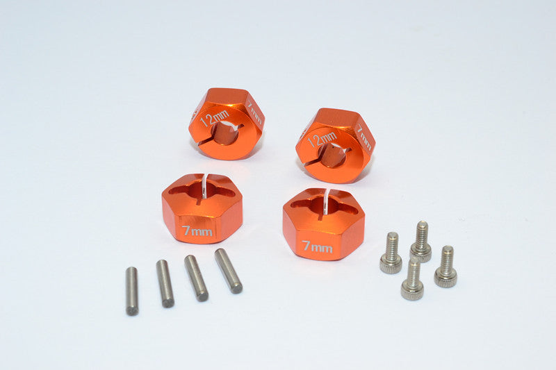 Tamiya CC01 Aluminum Hex Adapter (12mmx7mm) - 4 Pcs Set Orange