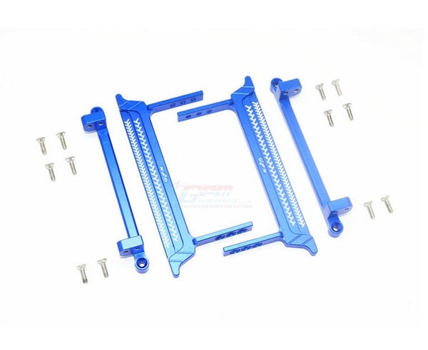 Tamiya CC01 Aluminum Side Steps (Reticulated Pattern) - 16Pc Set Blue