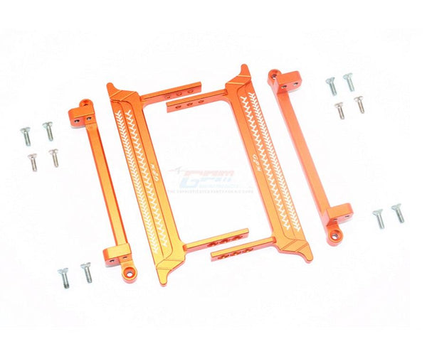 Tamiya CC01 Aluminum Side Steps (Reticulated Pattern) - 16Pc Set Orange