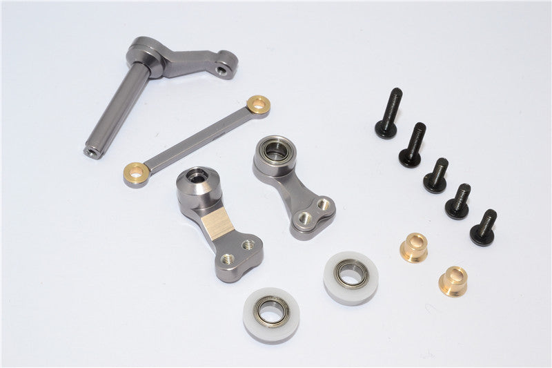 Tamiya CC01 Aluminum Steering Assembly - 1Set Gray Silver