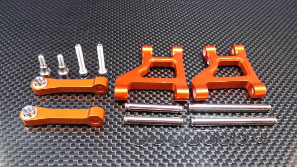 Tamiya CC01 Aluminum Front Upper + Lower Suspension Arm - 2 Pairs Orange