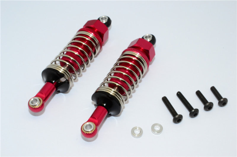 Tamiya CC01 Nylon Front Ball Top Damper (70mm) With Alloy Body & Ball Ends - 1Pr Set Red
