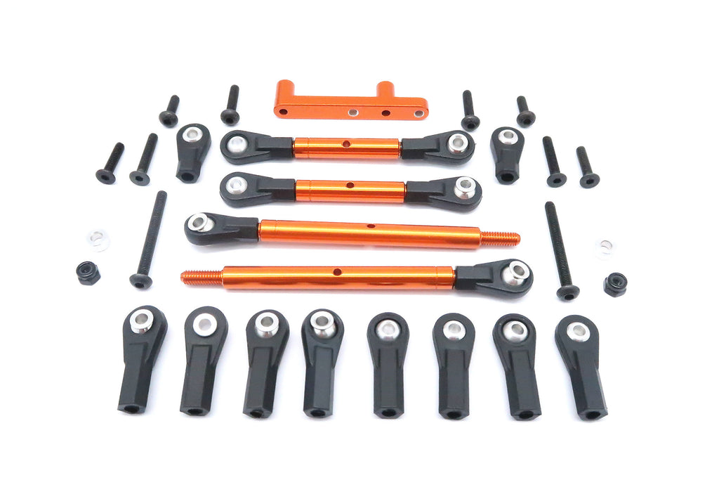 Tamiya CC01 Aluminum Rear Adjustable Suspension Links - 4Pcs Set Orange