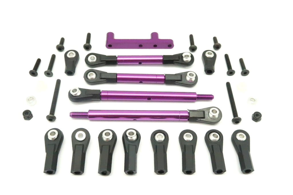 Tamiya CC01 Aluminum Rear Adjustable Suspension Links - 4Pcs Set Purple