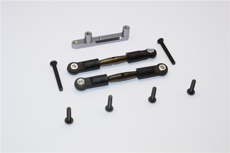 Tamiya CC01 Spring Steel Rear Upper Tie Rod With Mount For Optional Or Original - 3Pcs Set Black