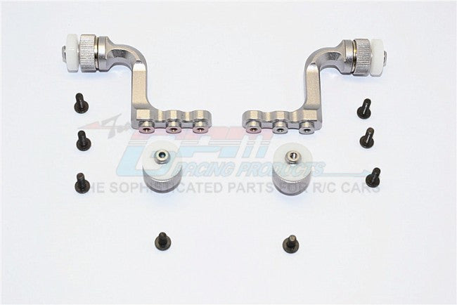 Tamiya CC01 Aluminum Front+Rear Magnet Body Mount For CC01 Mitsubishi Pajero - 1 Set Gray Silver