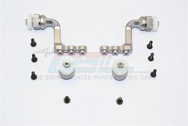 Tamiya CC01 Aluminum Front+Rear Magnet Body Mount For CC01 Mitsubishi Pajero - 1 Set Gray Silver