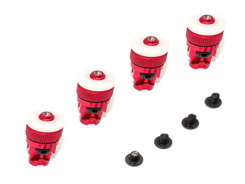 Tamiya CC01 Aluminum Front+Rear Magnet Body Mount For CC01 Unimog - 1 Set Red