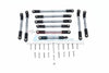 Tamiya Mercedes-Benz G500 CC-02 (#58675) Aluminum Adjustable Suspension Links & Steering Tie Rods - 10Pc Set Gray Silver