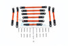 Tamiya Mercedes-Benz G500 CC-02 (#58675) Aluminum Adjustable Suspension Links & Steering Tie Rods - 10Pc Set Orange