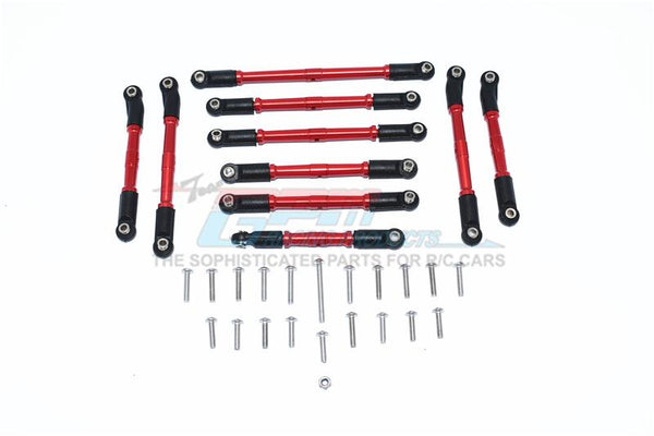 Tamiya Mercedes-Benz G500 CC-02 (#58675) Aluminum Adjustable Suspension Links & Steering Tie Rods - 10Pc Set Red