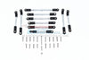 Tamiya Mercedes-Benz G500 CC-02 (#58675) Aluminum Adjustable Suspension Links & Steering Tie Rods - 10Pc Set Silver