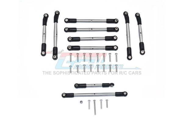 Tamiya Mercedes-Benz G500 CC-02 (#58675) Stainless Steel Adjustable Suspension Links & Steering Tie Rods - 10Pc Set Original Color