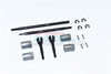 Tamiya Mercedes-Benz G500 CC-02 (#58675) Harden Steel #45 Front CVD Joint + Rear Drive Shaft + Aluminum 12.5mm Wider Hex - 16Pc Set Gray Silver