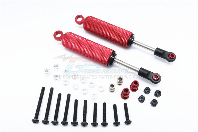 HPI Crawler King / Gmade R1 / Vaterra K5 Aluminum Front/Rear Internal Shocks With Engraving (100mm) - 1Pr Set Red